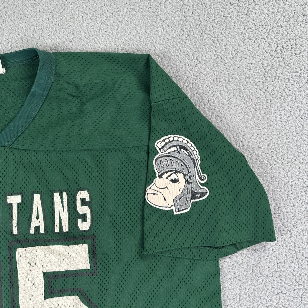 VTG 90s Logo 7 Michigan State Football Jersey #35 Men XX 54-56 Green Made in USA - Picture 7 of 16